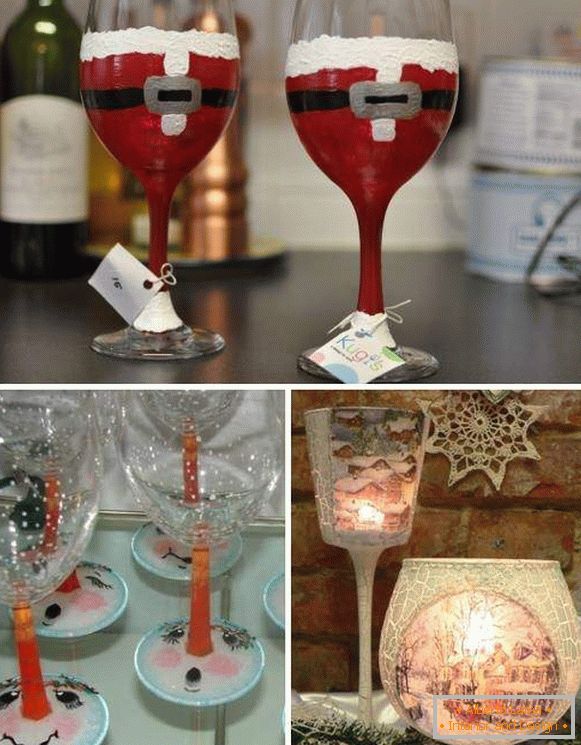 Idéias para decorar a mesa de ano novo - copos comemorativos