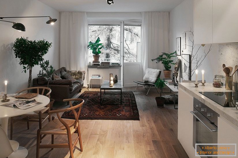 Design de interiores de um apartamento na Suécia