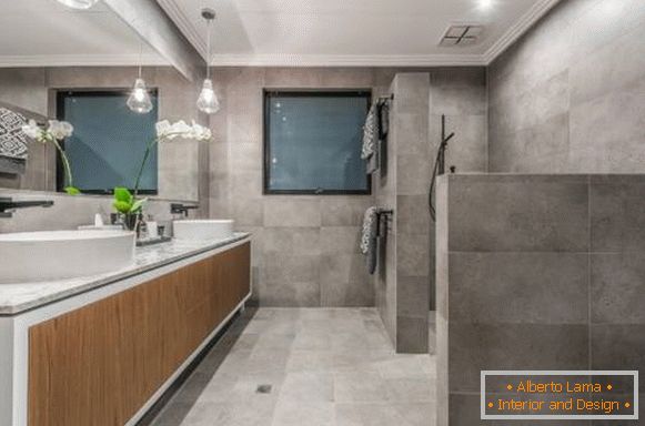 Luxuosa e moderna casa de banho estilo loft - fotos