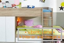Opções de design детской комнаты с двухъярусной кроватью