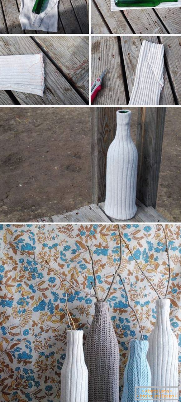 Como fazer um lindo vaso com suas próprias mãos de uma garrafa