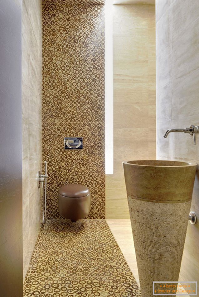 Design de casas de banho de hóspedes em estilo de fusão