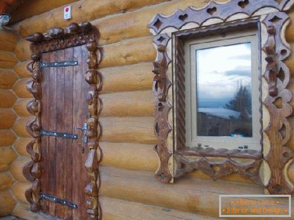 portas de entrada de madeira para o balneário, foto 29