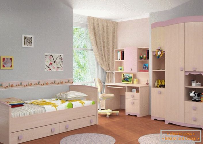 Mobiliário modular para crianças deve ser espaçoso, para que o quarto da criança não pareça confuso.