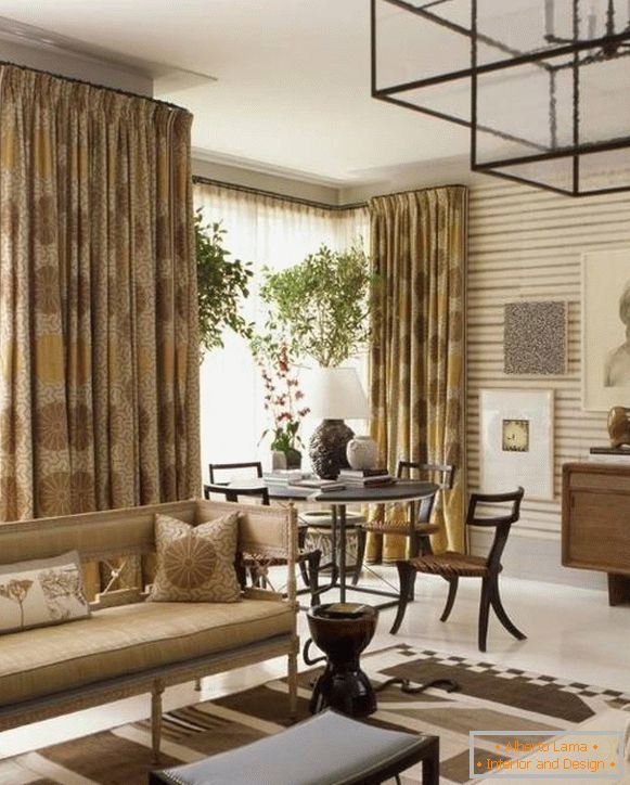 Design de cortinas incomuns para a sala de estar