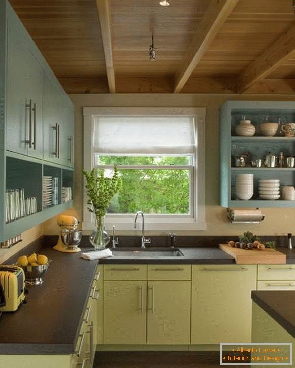 Cozinha azul rústica