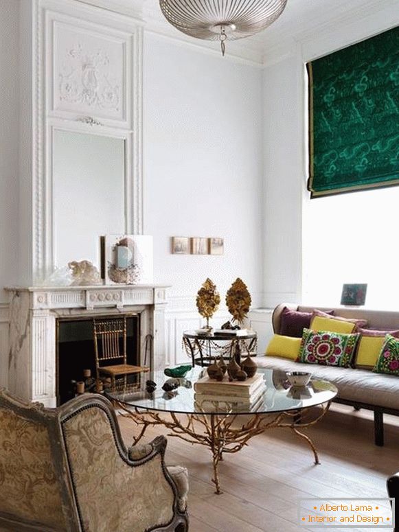 Design de uma sala de estar em uma casa particular em estilo Art Nouveau