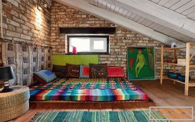 Negrito design moderno quarto em uma casa de campo