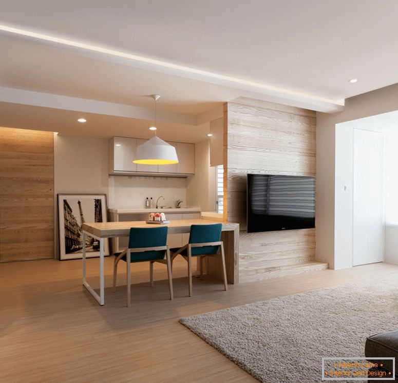 Minimalismo no design de um apartamento de três quartos