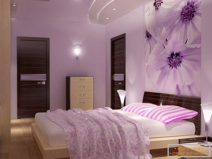 Cor suavemente violeta do quarto