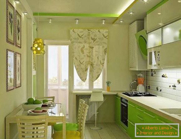 pequena cozinha verde