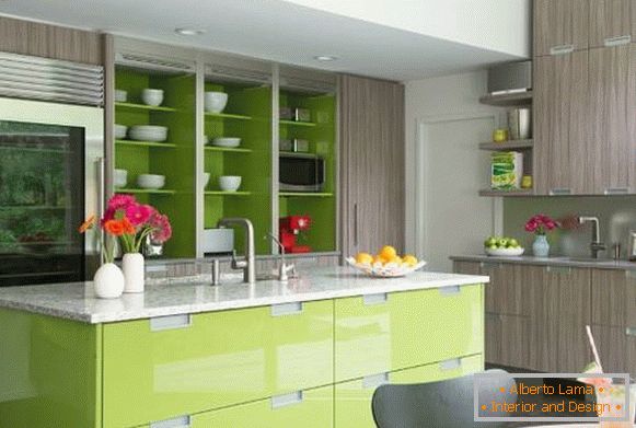 cozinha cinza-verde