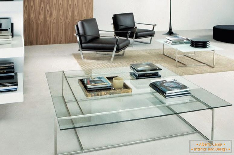Mesa de centro moderna de vidro