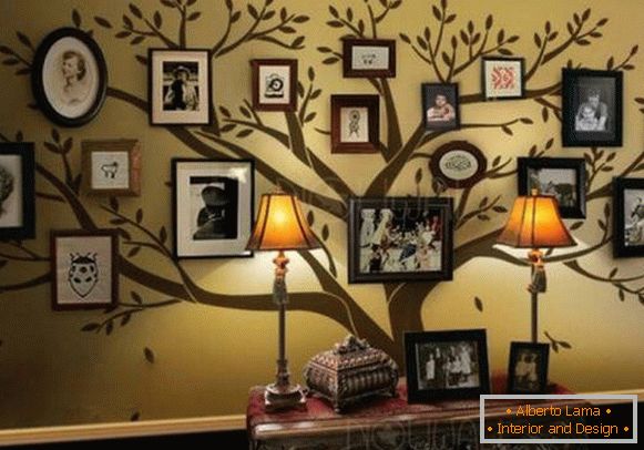 Grande árvore genealógica na parede