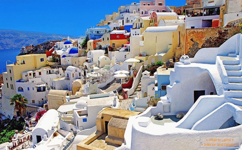 Arquitetura colorida da Grécia