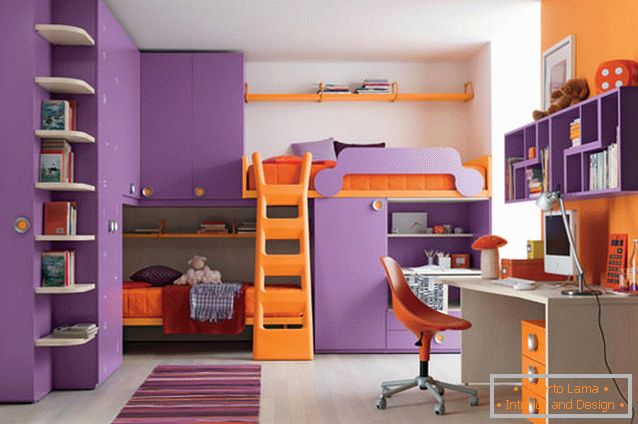 Design laranja violeta para crianças