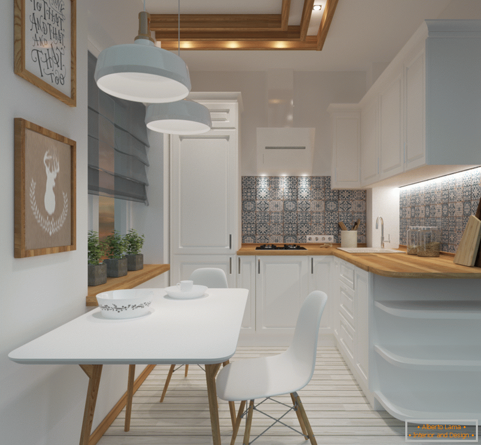 Interior para uma pequena cozinha