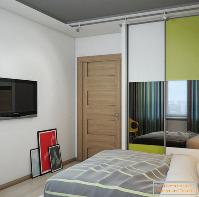 O design de um espaçoso apartamento de um quarto de 87 metros quadrados