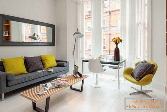 Design de interiores de um pequeno apartamento em Londres