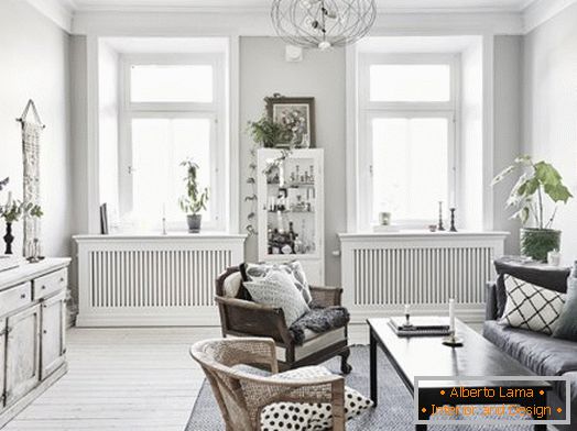 Design clássico de um apartamento em estilo escandinavo