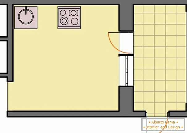 Layout de uma pequena cozinha