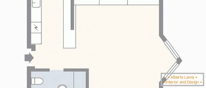 O layout do apartamento в белом цвете