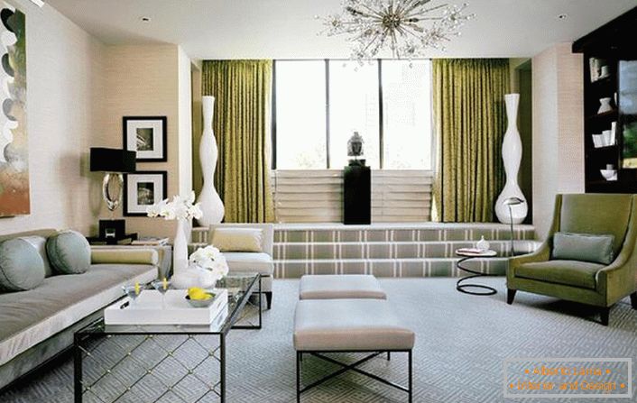 Sala de estar em estilo Art Deco