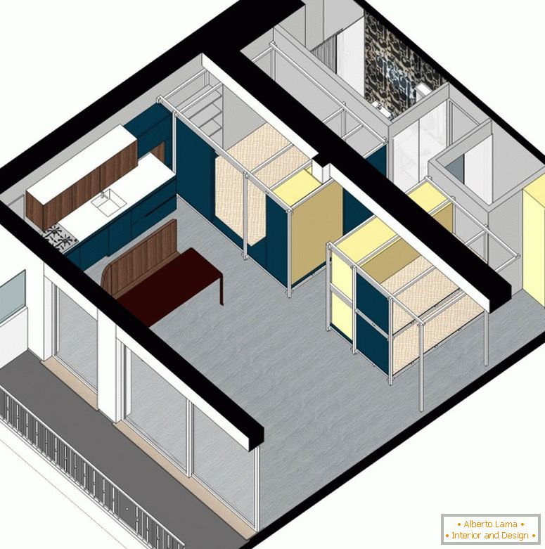 Design de interiores do apartamento Fun House