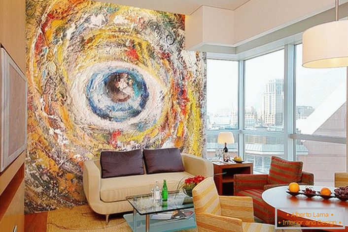 A pintura decorativa no interior irá adicionar elegância ao interior do seu apartamento.