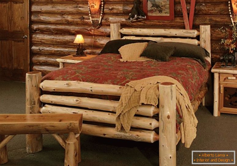 país-rústico-país-rústico-em-móveis-estilo-usa-natural-log-árvores-look-em-bedstead-and-bench-também-nightstand-and-wall-decoração de interiores