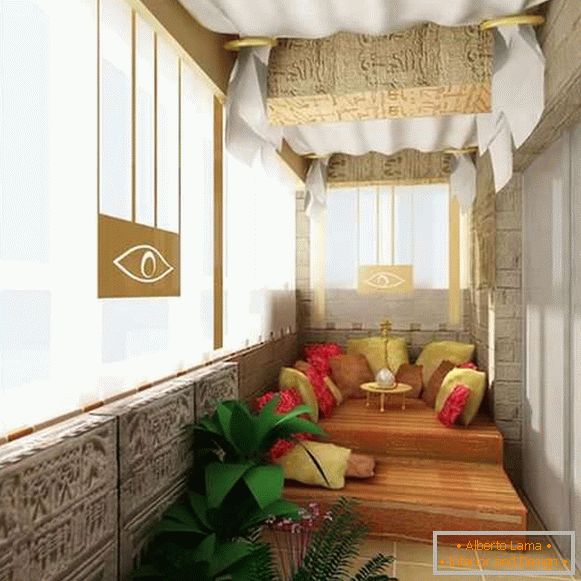 O design da varanda no apartamento - uma foto no estilo oriental
