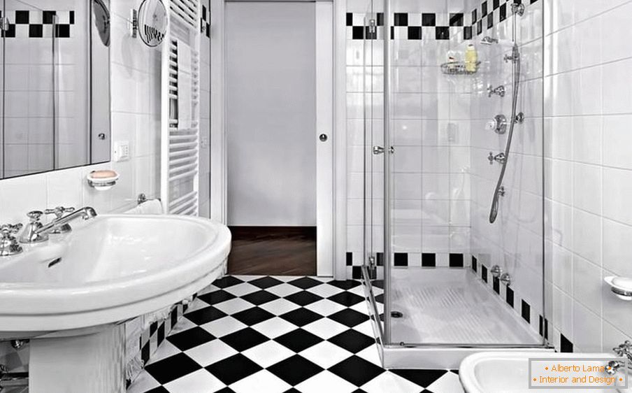Casa de banho no estilo do minimalismo