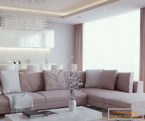 Belo design moderno sala de estar em uma casa particular