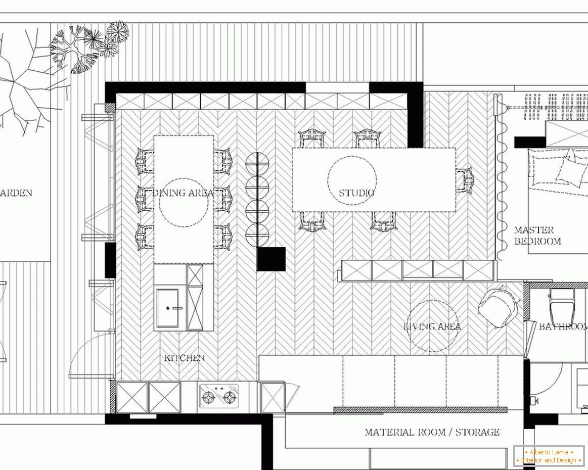 O layout de uma pequena casa