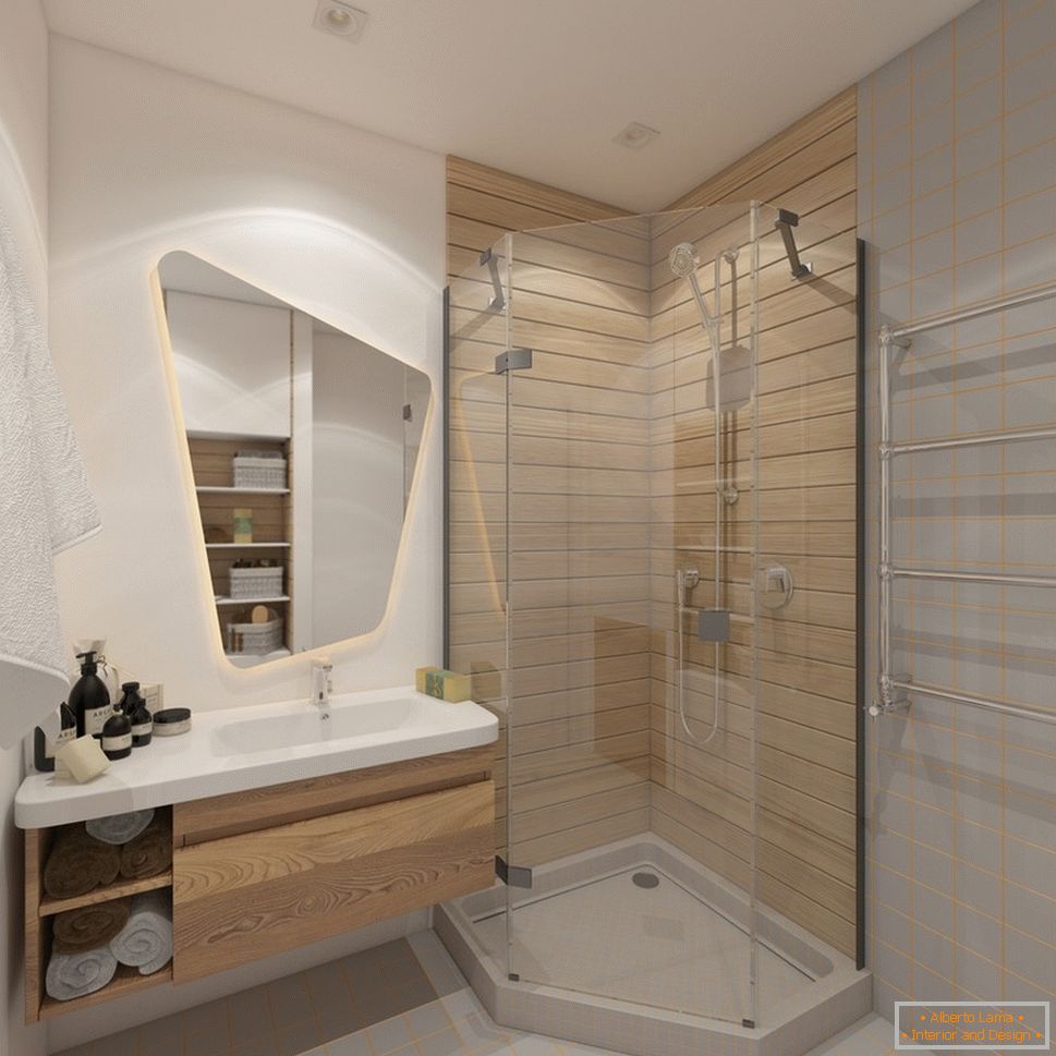 Design de interiores de casa de banho em estilo ecológico