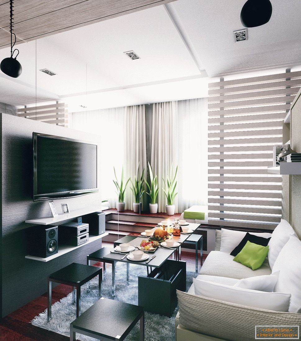 Design de interiores de um pequeno apartamento no estilo loft - фото 2