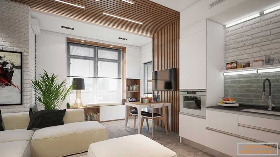 Design de interiores de um pequeno apartamento em cores claras - фото 4