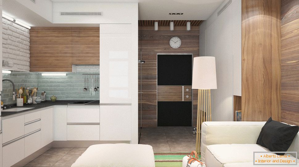 Design de interiores de um pequeno apartamento em cores claras - фото 5