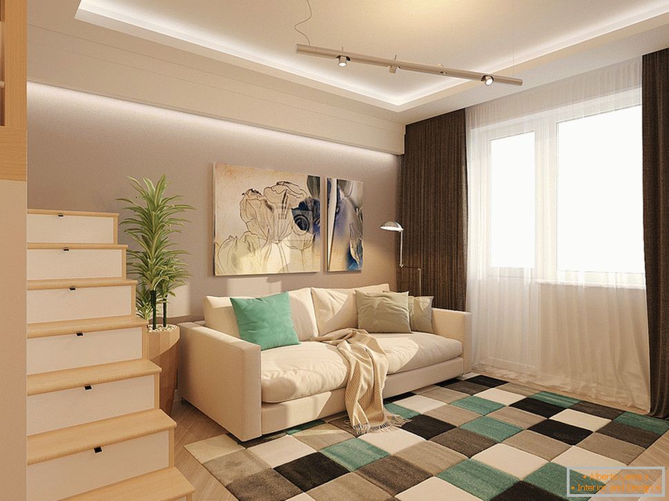 Design de interiores de um pequeno apartamento de dois andares - фото 2