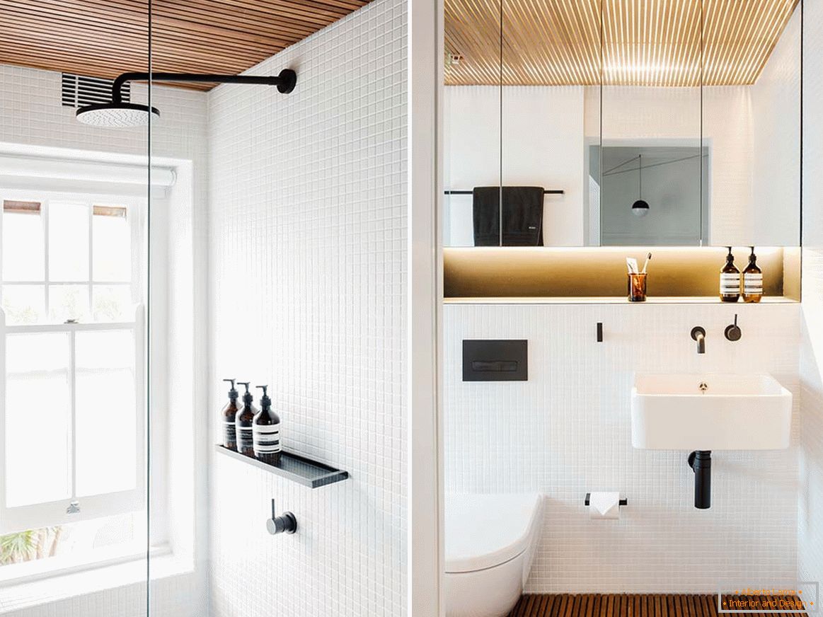 Design de interiores de um pequeno apartamento em Sydney - ванная