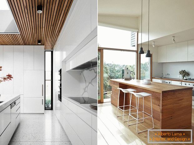 interiores de cozinhas em uma foto de estilo moderno