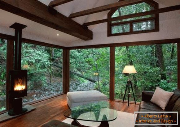 Design de interiores de uma casa de campo - fotos em estilo ecológico