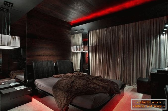 design do quarto em preto e vermelho, foto 18