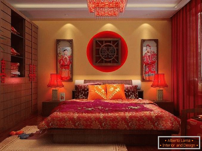 design de quarto em tons vermelhos foto, foto 2