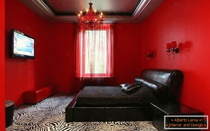 design de quarto preto e vermelho, foto 20
