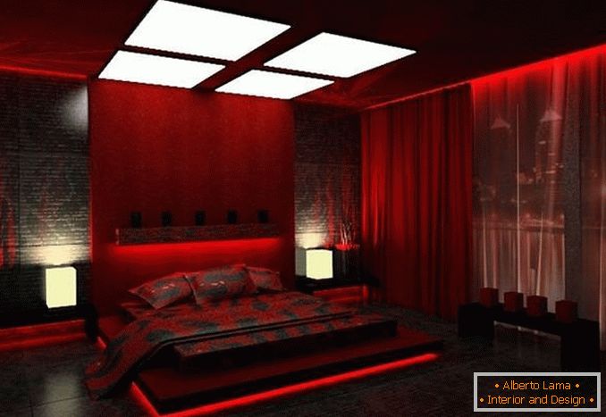 design de quarto vermelho, foto 27