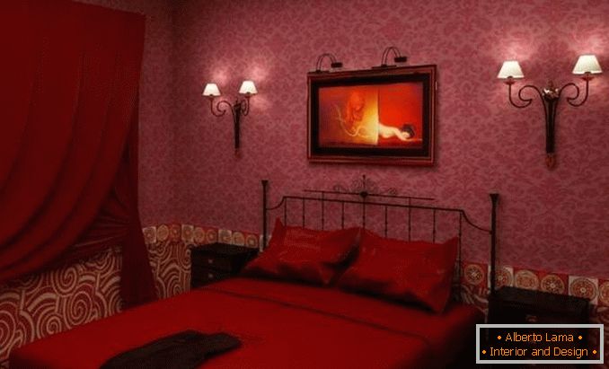 design de quarto vermelho, foto 30