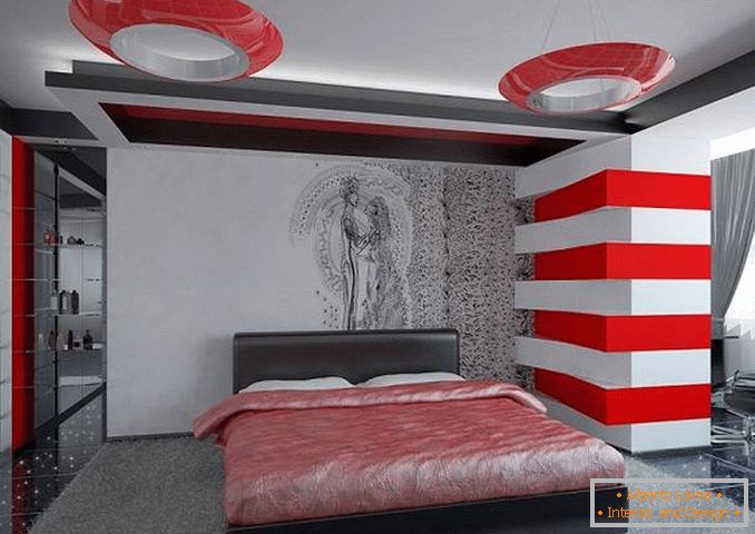 design de quarto vermelho, foto 7