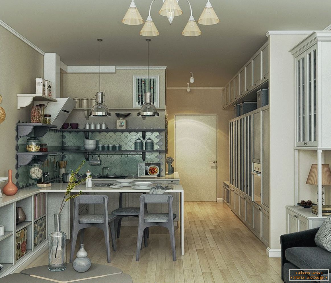 Design da sala de cozinha
