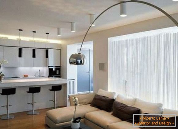 design de cozinha da sala de estar em uma foto de estilo moderno, foto 42